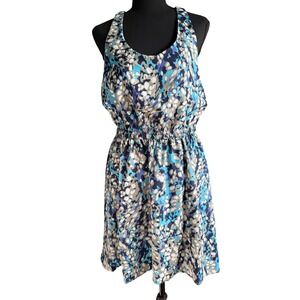 Aqua Women L Artsy Razor Back Sleeveless Dress Boho Coastal‎ Beach Office Dressy